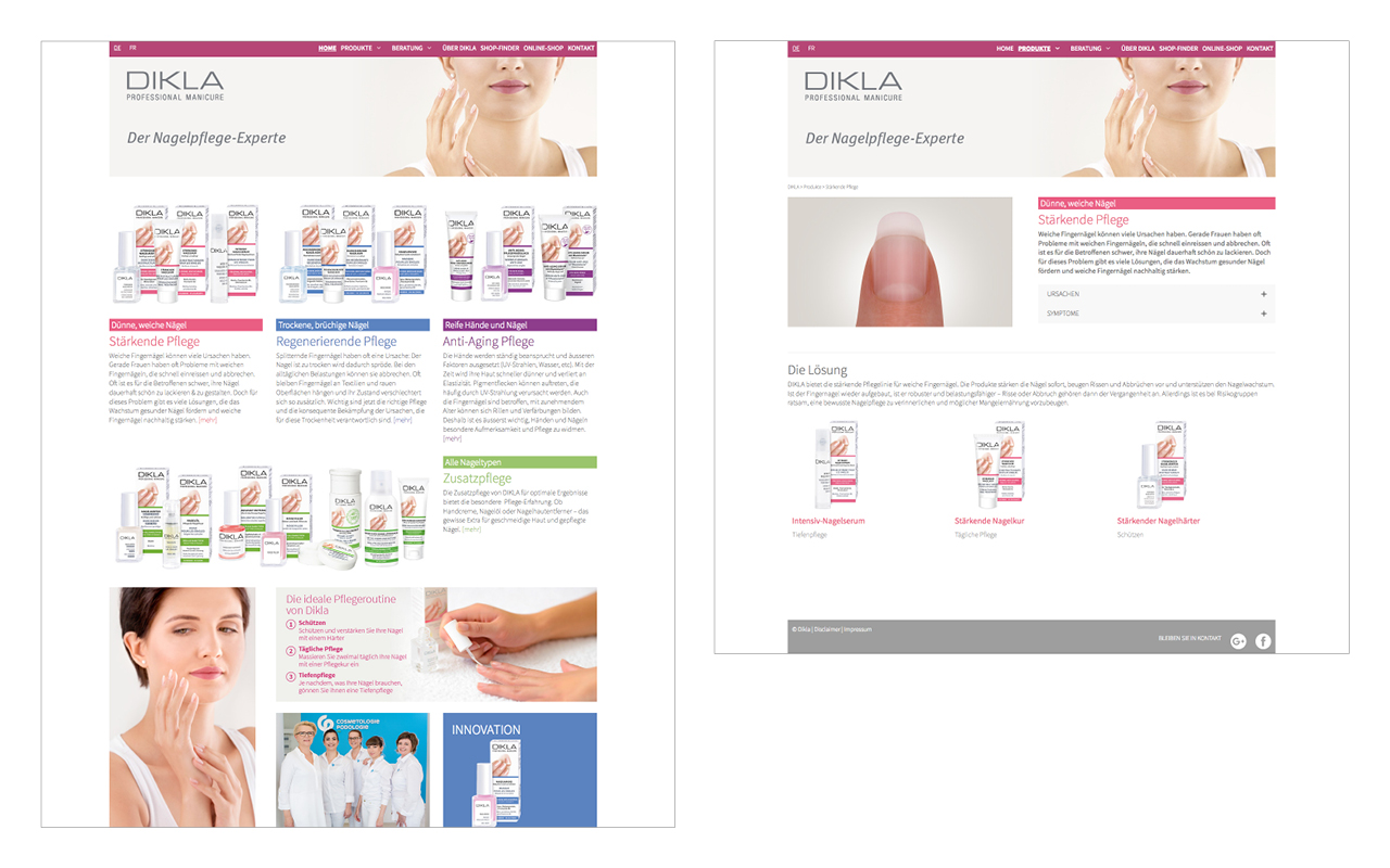 Dikla Nagelpflege Produkte Webseite
